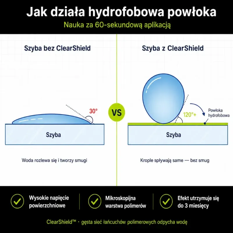 ClearShield™ — środek do filmu olejowego na szybie — zdjęcie 5